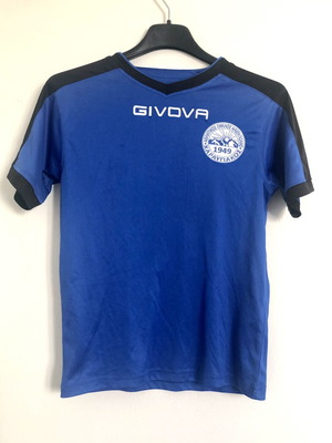 Haravgiakos A.O. Ilioupolis Football Jersey used, Givova, blue and black, 2XS