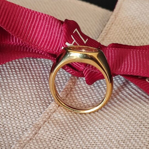 Zarina Signet Ring with Champagne Cubic Zirconia, New