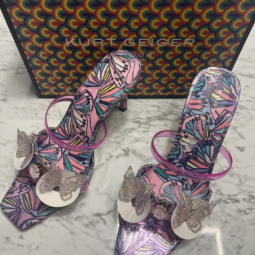 Kurt Geiger butterfly mules, pink, size 41