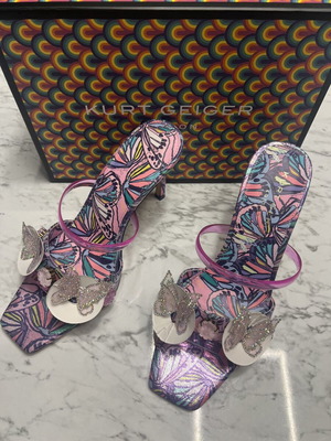 Kurt Geiger butterfly mules, pink, size 41