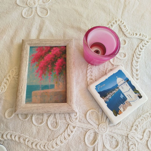 Aegean Drip framed wall decor on matte paper 10x15 cm