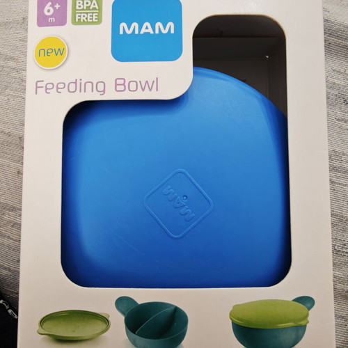 Mam baby feeding bowl, plastic, blue