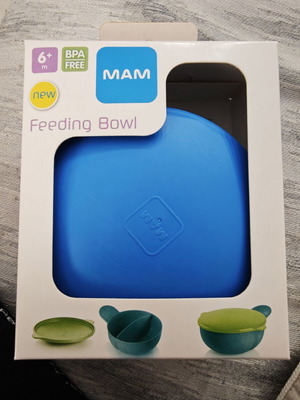 Mam baby feeding bowl, plastic, blue