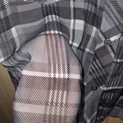 Abs semi-transparent checked shirt used