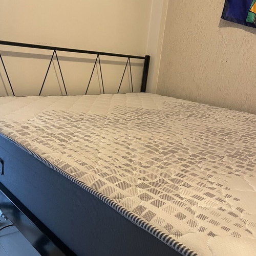 Double mattress with metal bed frame 1.50x2 m, like new