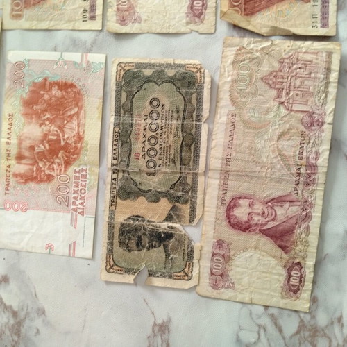 Old collectible banknotes, Greece