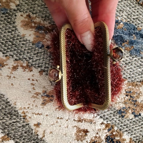 Handmade knitted wallet red new