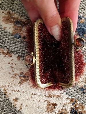 Handmade knitted wallet red new