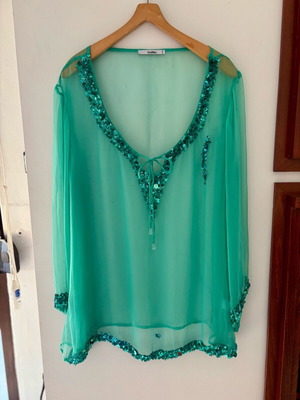 Anna Riska tunic like new, green and turquoise, size XL