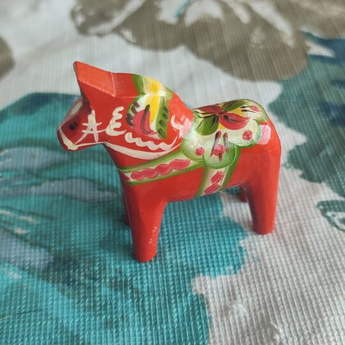 Vintage Dana wooden horse in traditional red by Grannas, new