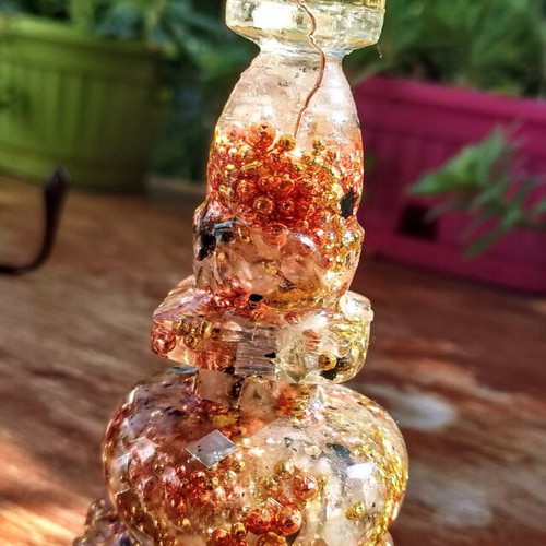 Therapeutic orgonite like new, Stoupa pagoda with copper and tourmaline