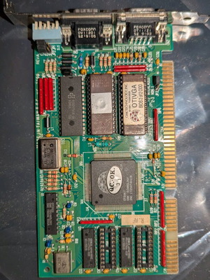 OTI VGA067 16bit ISA CGA/EGA/VGA 256kb graphics card used