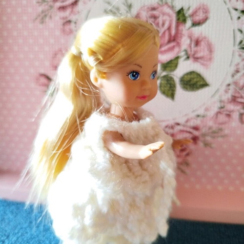 Doll with handmade dress new, 10 cm