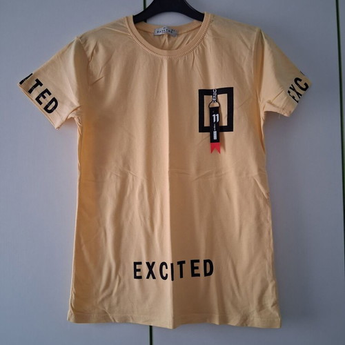 Hashtag boys' short sleeve t-shirt, yellow and black, size S 164 cm