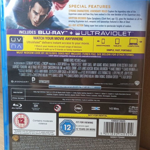 Man of Steel Blu-ray with English subtitles