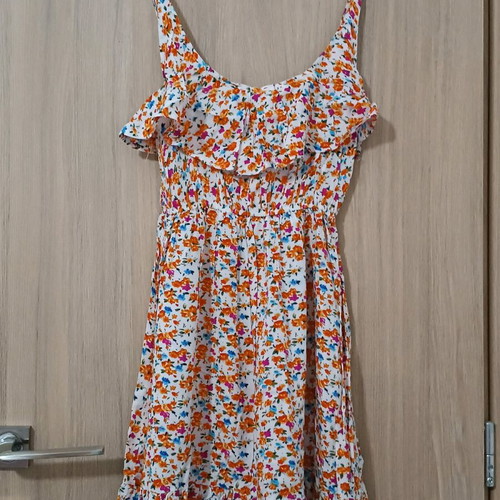 Mini dress with colorful flowers like new, size S