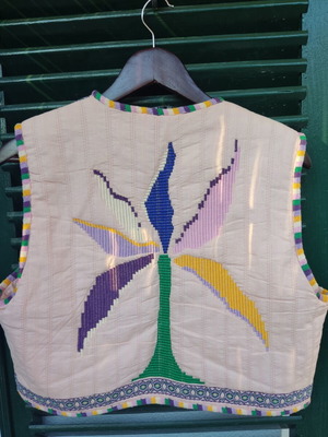 Zara boho folk traditional vest M used, pink multicolor