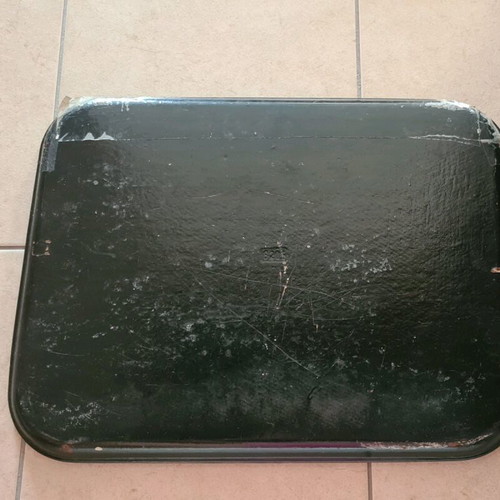 Antique tray with battle scene used