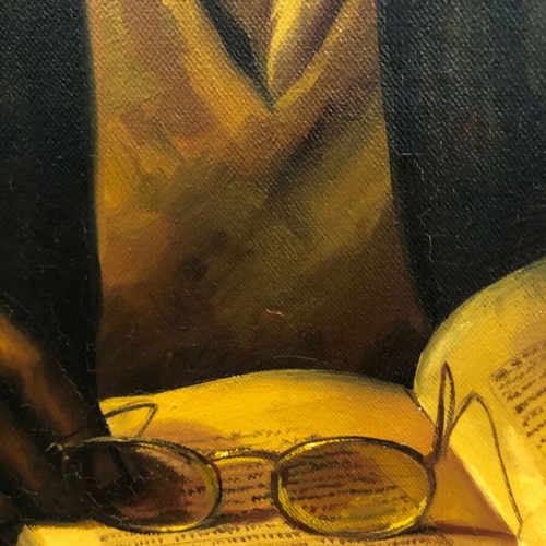Fotis Kotsinas oil painting on canvas used, framed 85x115 cm