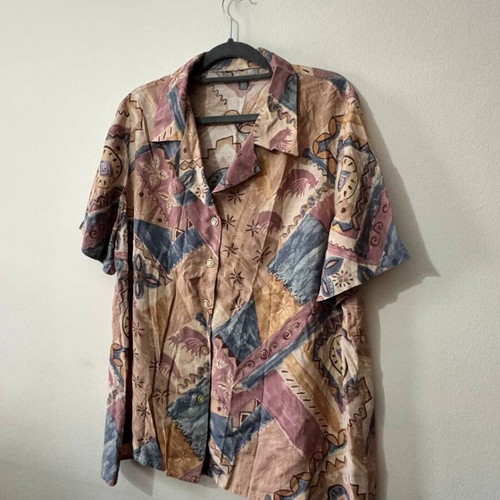 Vintage abstract shirt handmade, one size, like new, colorful, oversized fit