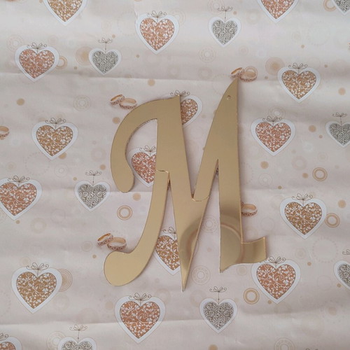 Gold plexiglass letter large used for decoration