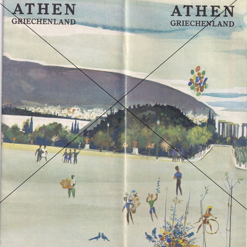 Athens EOT 1964 tourist brochure used, German