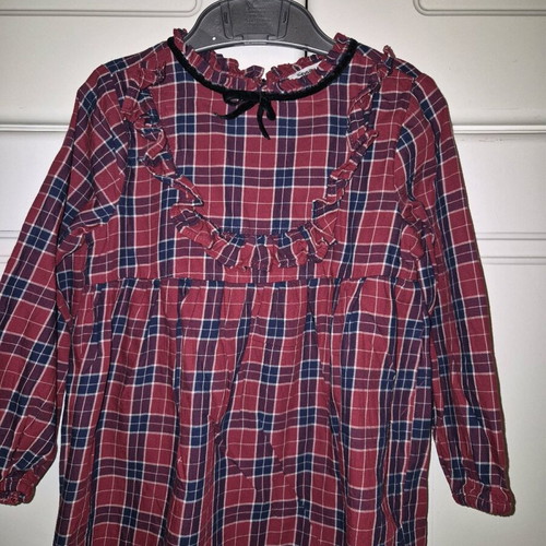 Sinsay checked dress like new, red and blue, size 98 cm