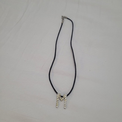 Women's necklace with 'M' monogram and rhinestones