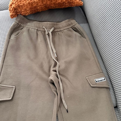 Cargo pants brown size S/M like new, elastic waist with drawstring