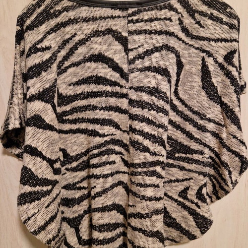 Sleeveless knitted blouse Anel like new, black and beige, size S