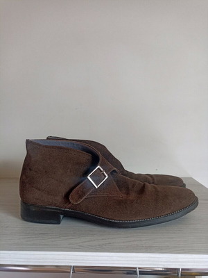 Мъжки боти Santoni като ново, кафяв велур, номер 43