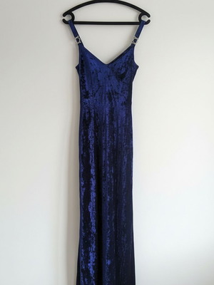 Vintage μάξι βελούδινο φόρεμα Sapphire Blue, σαν καινούργιο, No 46