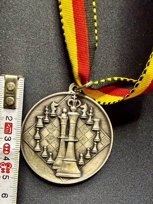 Collectible chess medal like new, 2nd place Lower Saxony Championship 1999