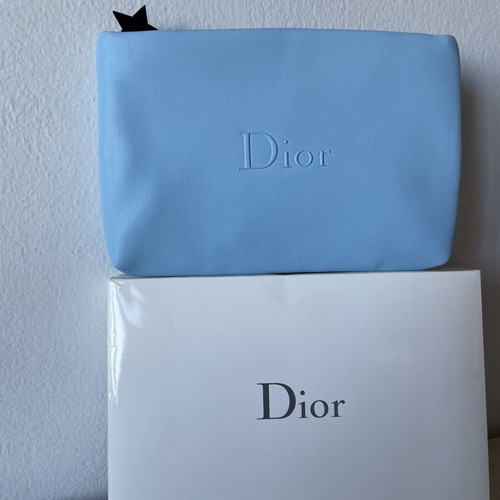 Dior Beautè pouch with metal star CD, ciel blue