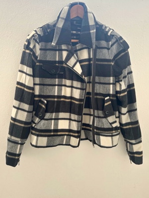 HurleyX checked jacket like new, gray and blue, size S