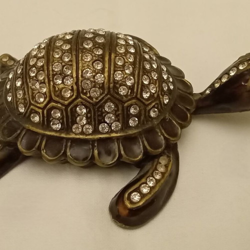 Bronze turtle used with rhinestones, decorative paperweight