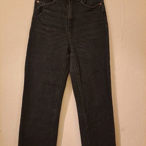 High-waisted crop jeans H&M like new, black, size S