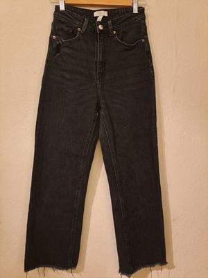 High-waisted crop jeans H&M like new, black, size S