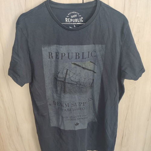 Authentic Supplies Republic men's short sleeve T-shirt, denim