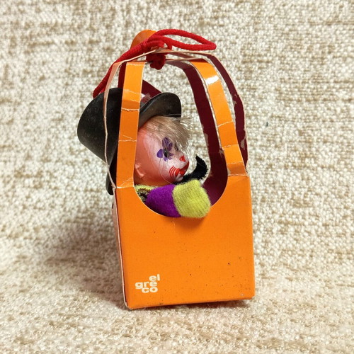El Greco Mini Clown Bean Doll 80s Vintage New