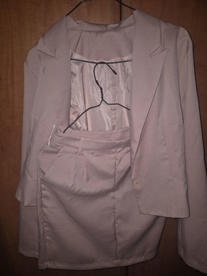 Shein pink medium jacket and skirt set like new