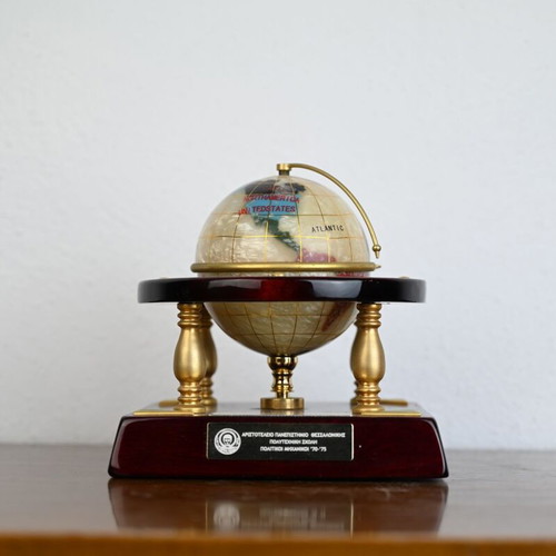 Vintage gemstone globe used, retirement souvenir 2010