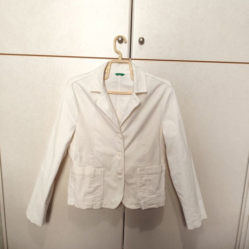 White jacket United Colors of Benetton like new, cotton corduroy size M