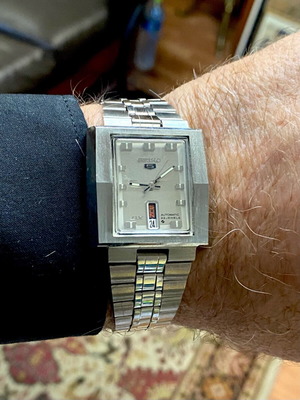Seiko 5 DX ρολόι ανδρικό καινούργιο, ατσάλινο, με μπριολέ ζαφείρι