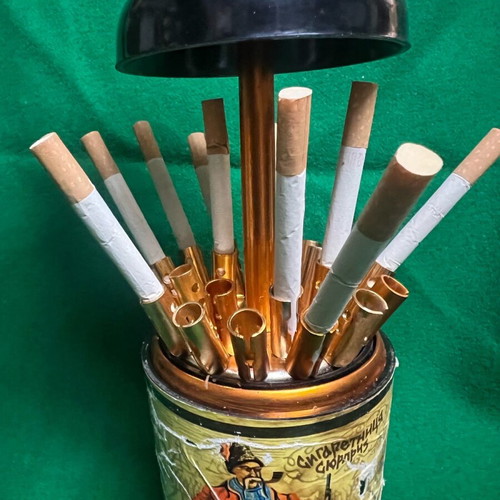 Vintage wine bottle used cigarette dispenser case