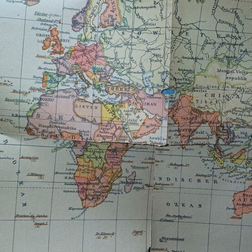 Map Die Länder der Erde 1941 used, in German