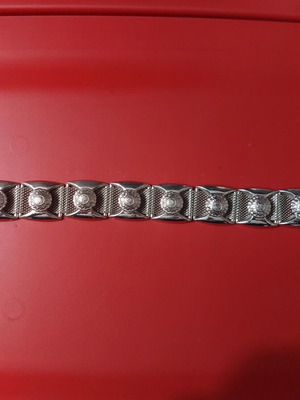 Vintage women's metal belt silver new, length 1 m