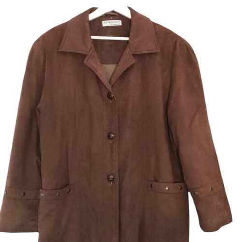 Vintage Panofori suede jacket with studs, like new, brown, XL