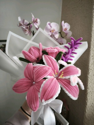 Pipe cleaners bouquet handmade new