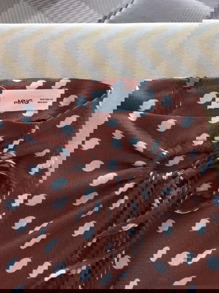 Φούστα καφέ πουά MANGO xs